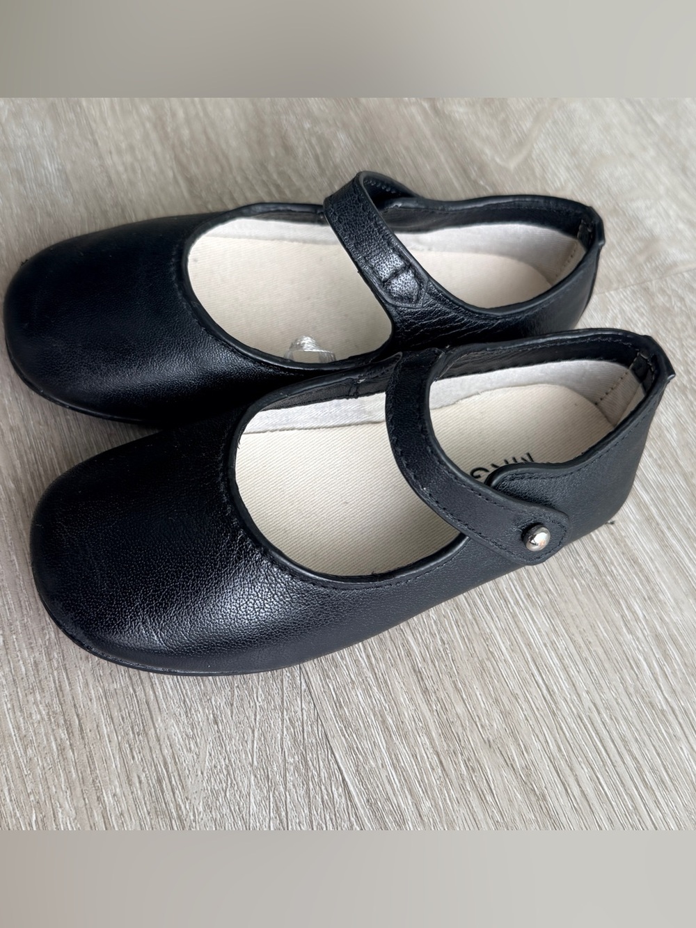 Mango Girls' Black Leather Mary Jane Shoes